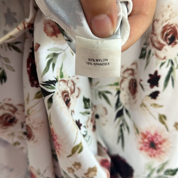 Dainty Jewells, burgundy and pink floral swim skirt - Picture 6 of 8